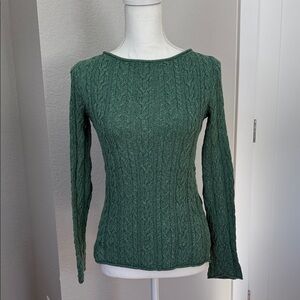Lauren Ralph Lauren Forest Green Cable Knit Sweater